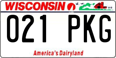 WI license plate 021PKG