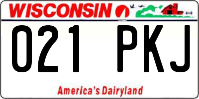 WI license plate 021PKJ