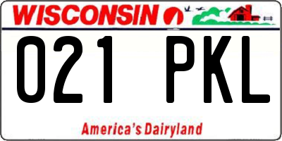 WI license plate 021PKL