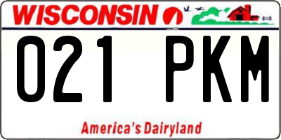 WI license plate 021PKM