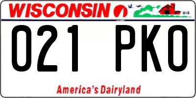 WI license plate 021PKO
