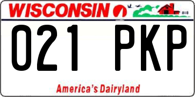 WI license plate 021PKP