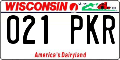 WI license plate 021PKR