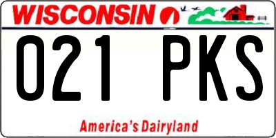 WI license plate 021PKS