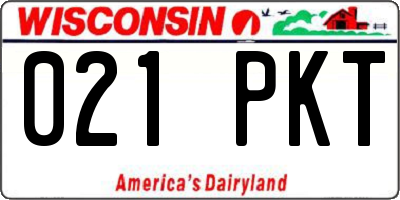 WI license plate 021PKT
