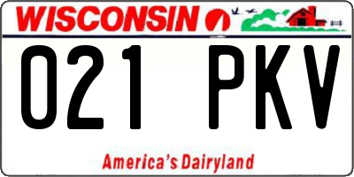 WI license plate 021PKV