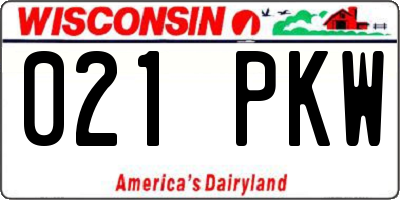 WI license plate 021PKW