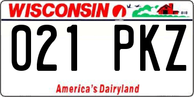 WI license plate 021PKZ