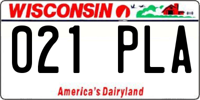 WI license plate 021PLA