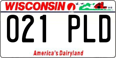 WI license plate 021PLD