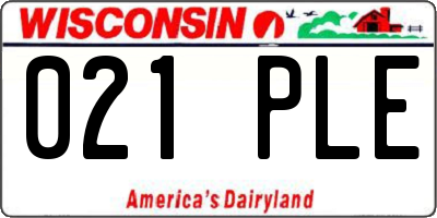 WI license plate 021PLE