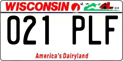 WI license plate 021PLF