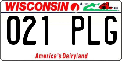 WI license plate 021PLG