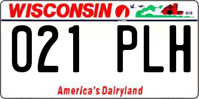 WI license plate 021PLH