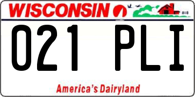WI license plate 021PLI