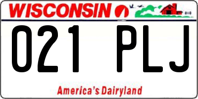 WI license plate 021PLJ