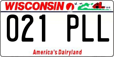 WI license plate 021PLL