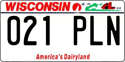 WI license plate 021PLN