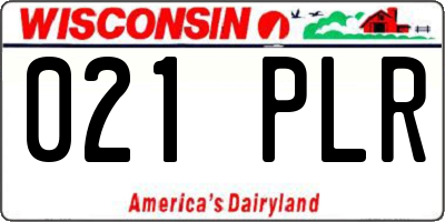 WI license plate 021PLR