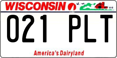 WI license plate 021PLT
