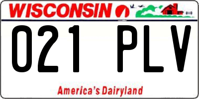 WI license plate 021PLV