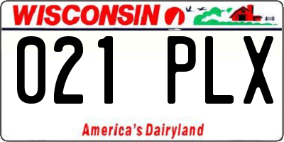 WI license plate 021PLX