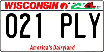 WI license plate 021PLY