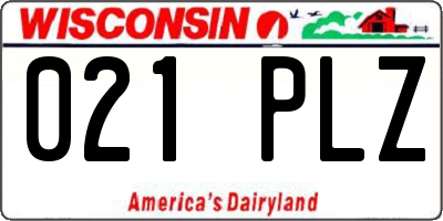 WI license plate 021PLZ