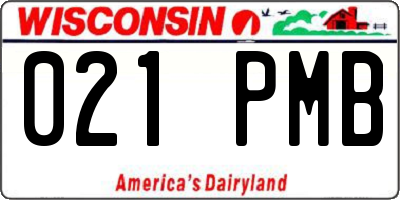 WI license plate 021PMB