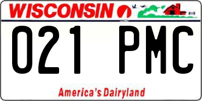 WI license plate 021PMC