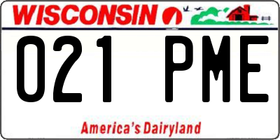 WI license plate 021PME