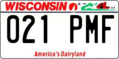 WI license plate 021PMF