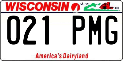 WI license plate 021PMG