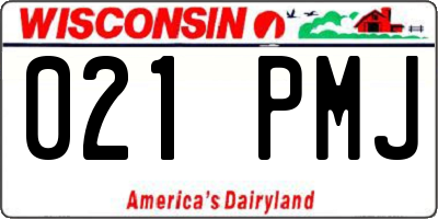 WI license plate 021PMJ