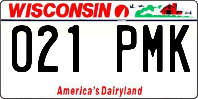 WI license plate 021PMK