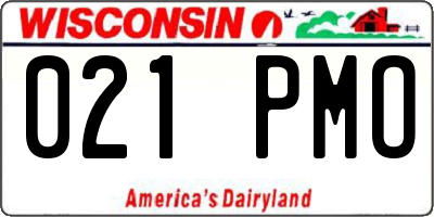 WI license plate 021PMO