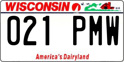 WI license plate 021PMW