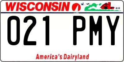 WI license plate 021PMY