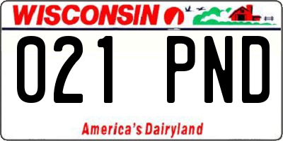 WI license plate 021PND