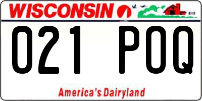 WI license plate 021POQ