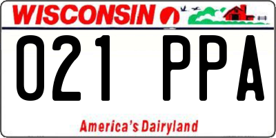WI license plate 021PPA