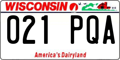 WI license plate 021PQA