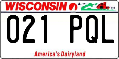 WI license plate 021PQL