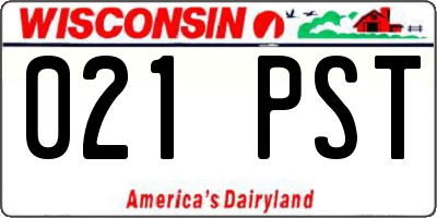 WI license plate 021PST