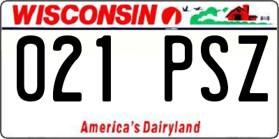 WI license plate 021PSZ