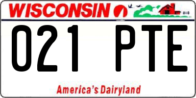 WI license plate 021PTE