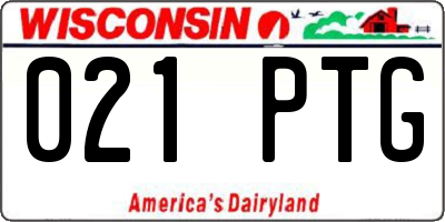 WI license plate 021PTG