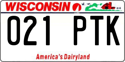 WI license plate 021PTK