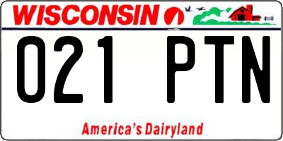 WI license plate 021PTN