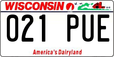 WI license plate 021PUE